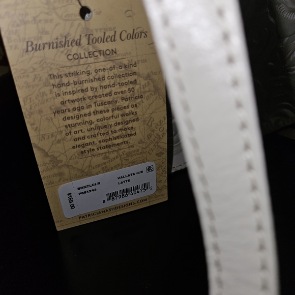 Patricia Naah Elegant White Embossed Bag Set Crossbody With Change Purse - Picture 10 of 13